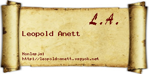 Leopold Anett névjegykártya